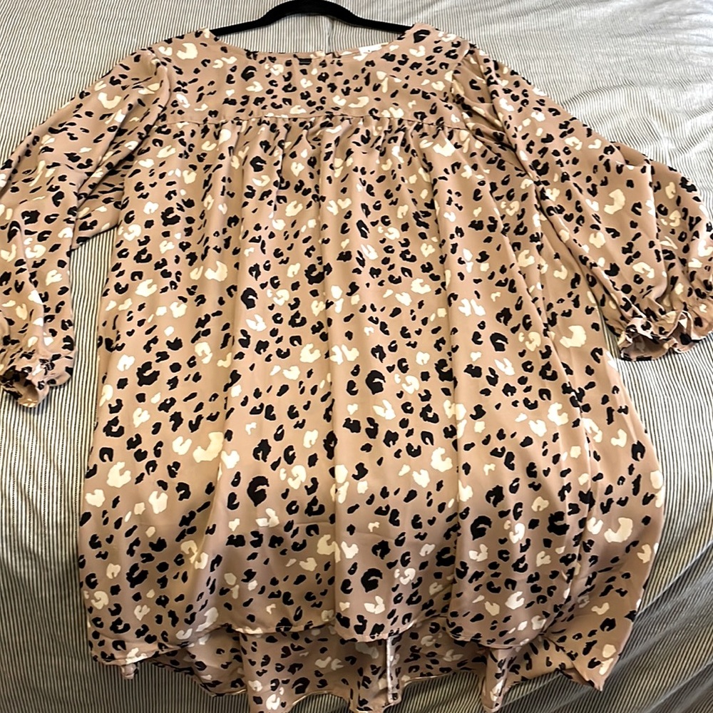 3xl cheetah print knee length dress or long tunic